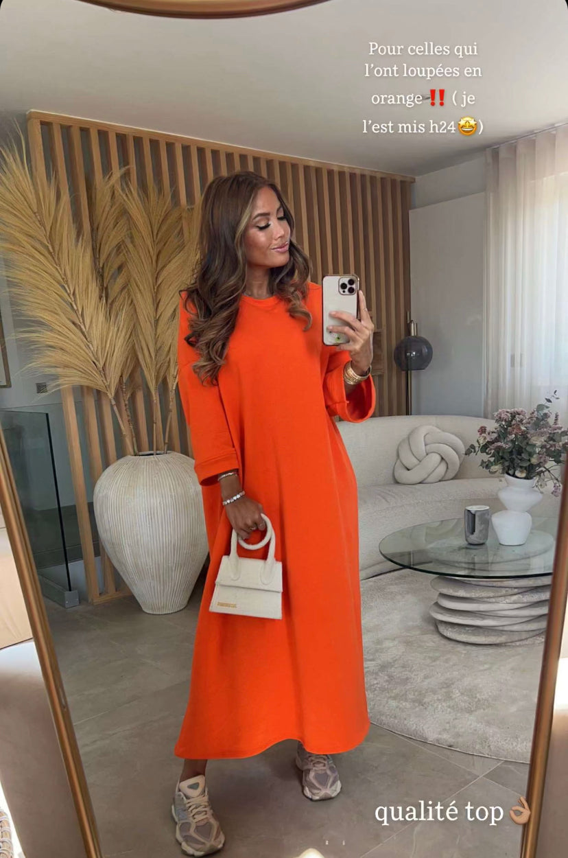 Robe longue oversize en coton