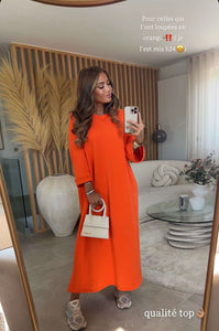 Robe longue oversize en coton