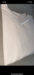 Top beige oversize manches longues coton