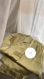 Ensemble nuit vert anis
